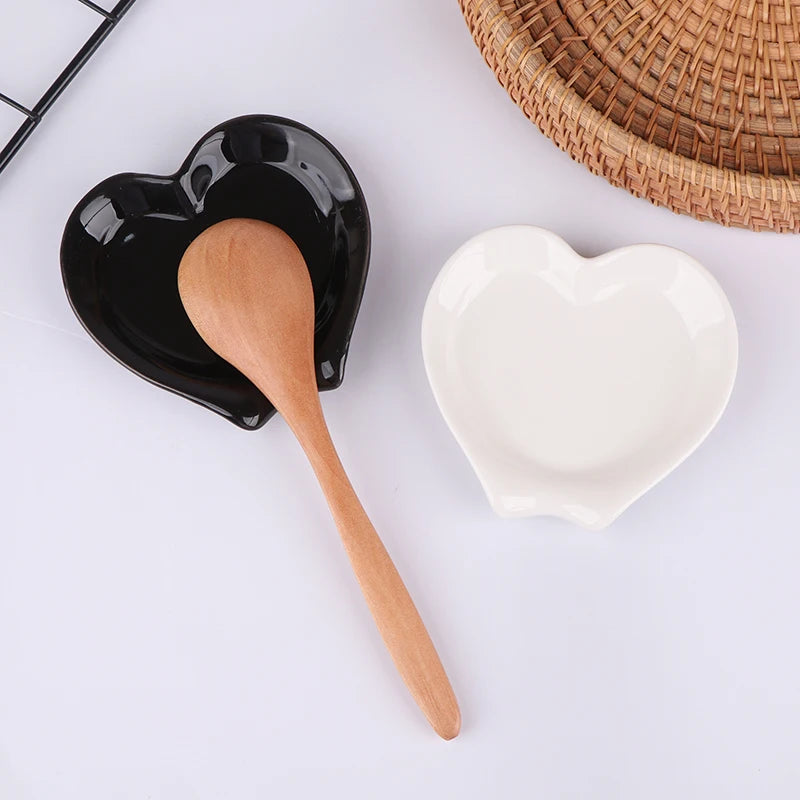 Heart-Shaped Ceramic Utensil Rest