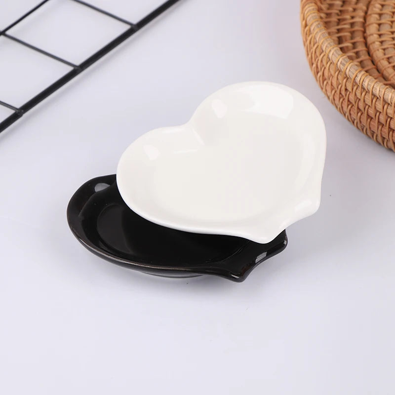 Heart-Shaped Ceramic Utensil Rest
