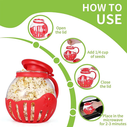 Microwave Glass Popcorn Popper